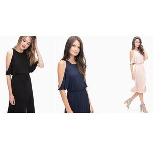 NWT Splendid Womens Cold Shoulder Evening Dress XS S M L XL Black Navy Pink $150